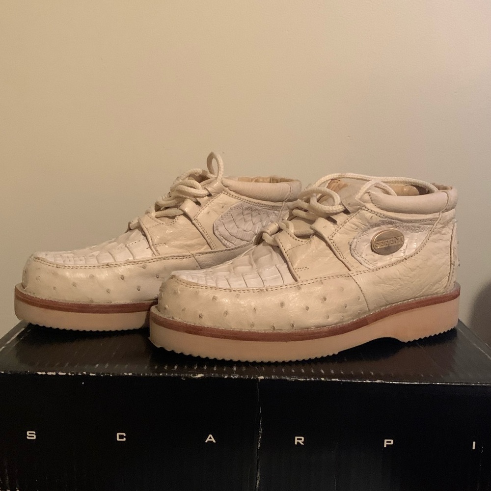 Sefeni ostrich cayman exotic shoes